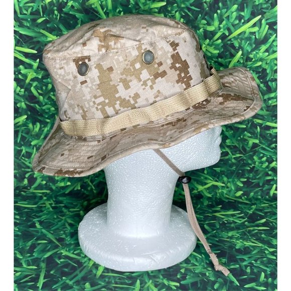 USMC Marine Corps Marpat Desert Uniform Boonie Hat Cap Sun Field Cover Small - Picture 2 of 6